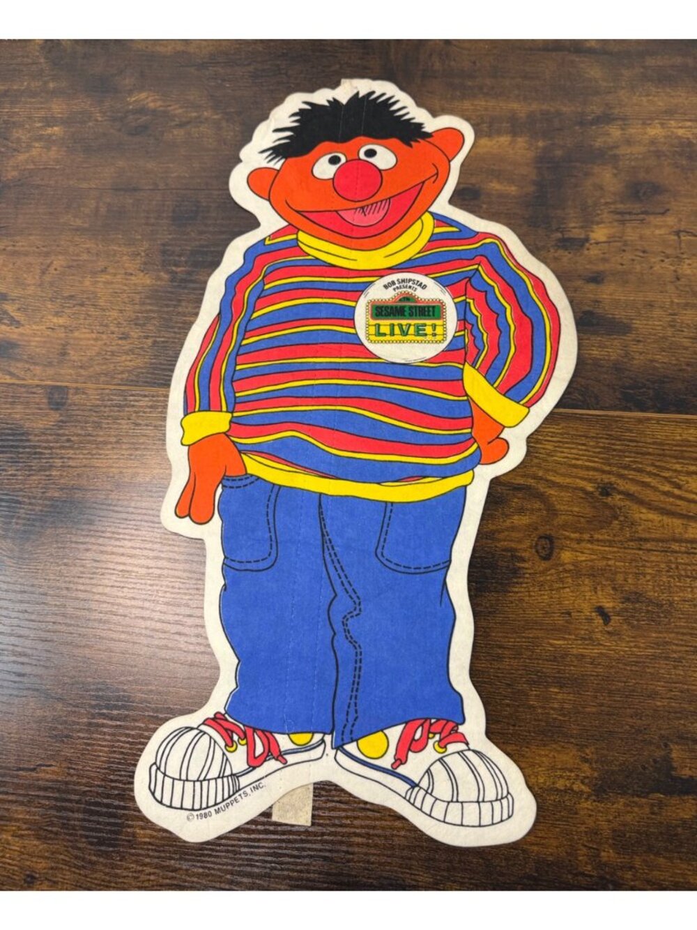 Vintage 1980 Sesame Street Live Ernie Paperboard Stand-Up Character Display